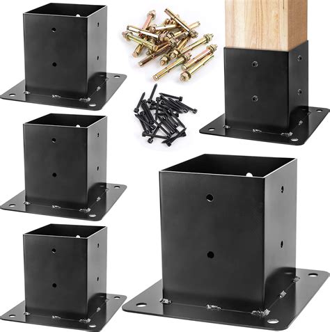 metal post base bracket|metal brackets for round post.